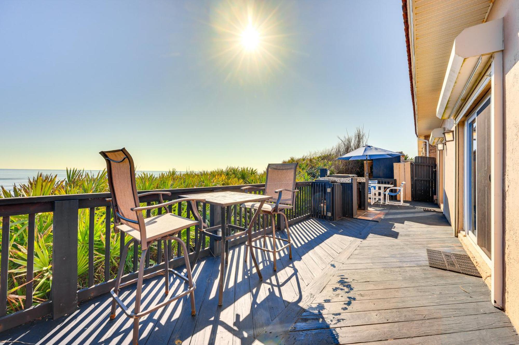 Oceanfront Oasis In Flagler Beach With Deck And Views! Kültér fotó